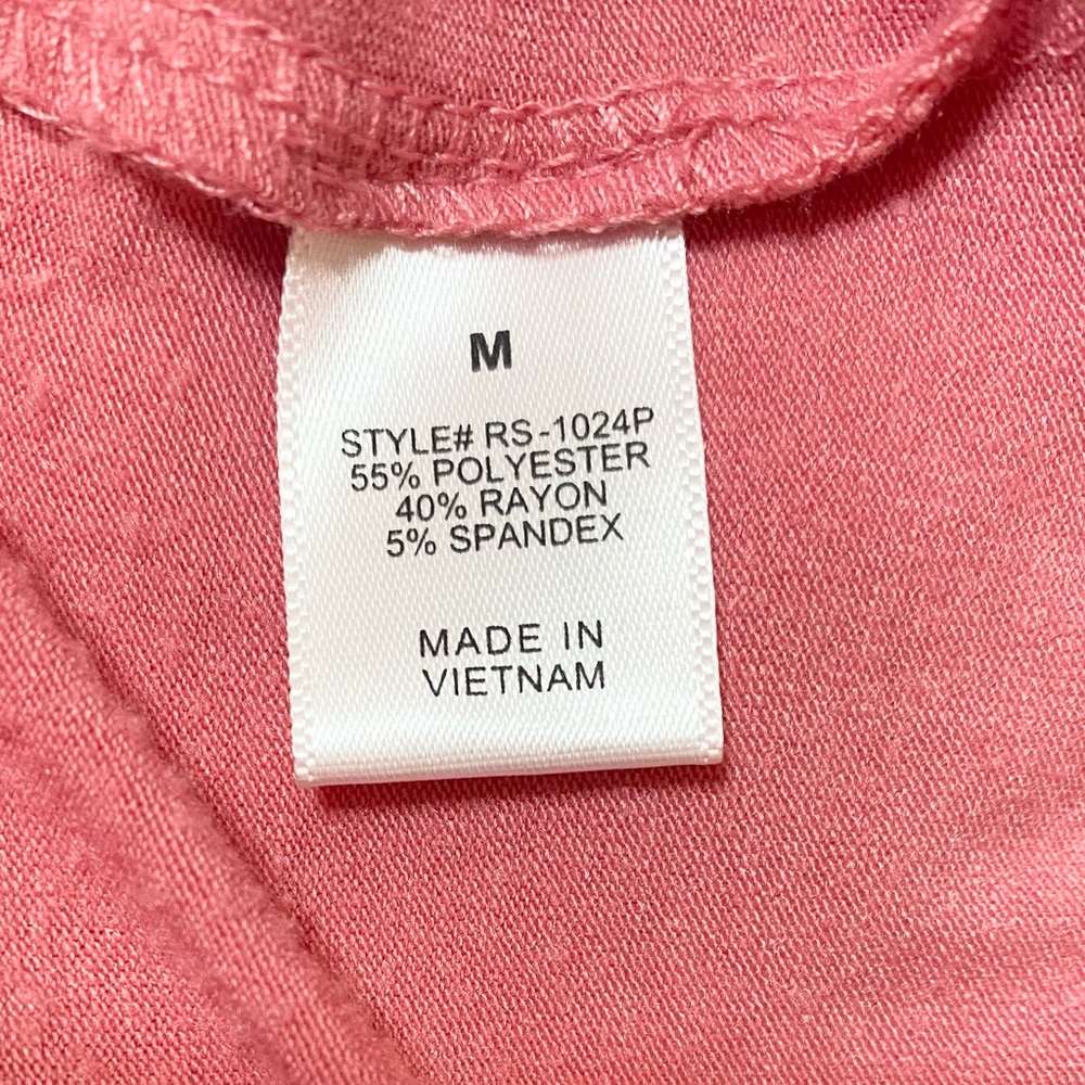 Zenana Premium Coral Rose Colored Long Tee Shirt Dress Size M - Picture 4 of 5